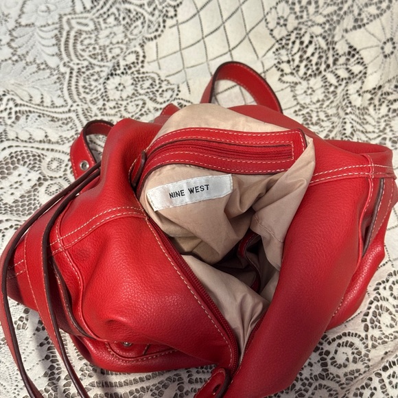 Nine West Red Leather Backpack - Picture 2 of 3